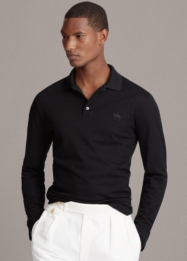 Ralph Lauren Custom Fit PiquÃ© Polo Shirt Herre Danmark (NTDVO2658)